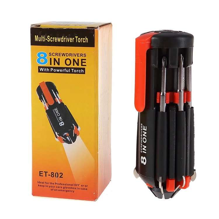 8 in 1 Multi-Screwdrivers with Flashlight