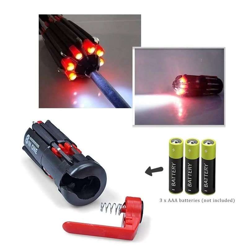 8 in 1 Multi-Screwdrivers with Flashlight