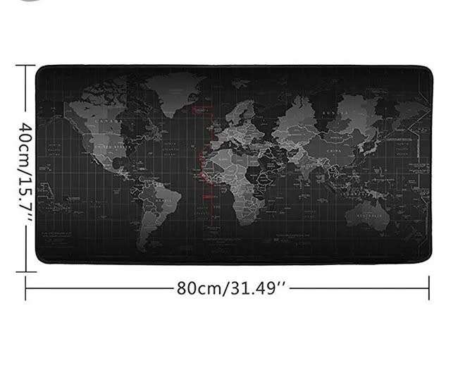 88 x 40cm World Map Non-Slip Desk Gaming Mouse Pad AK-1