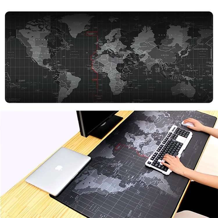88 x 40cm World Map Non-Slip Desk Gaming Mouse Pad AK-1