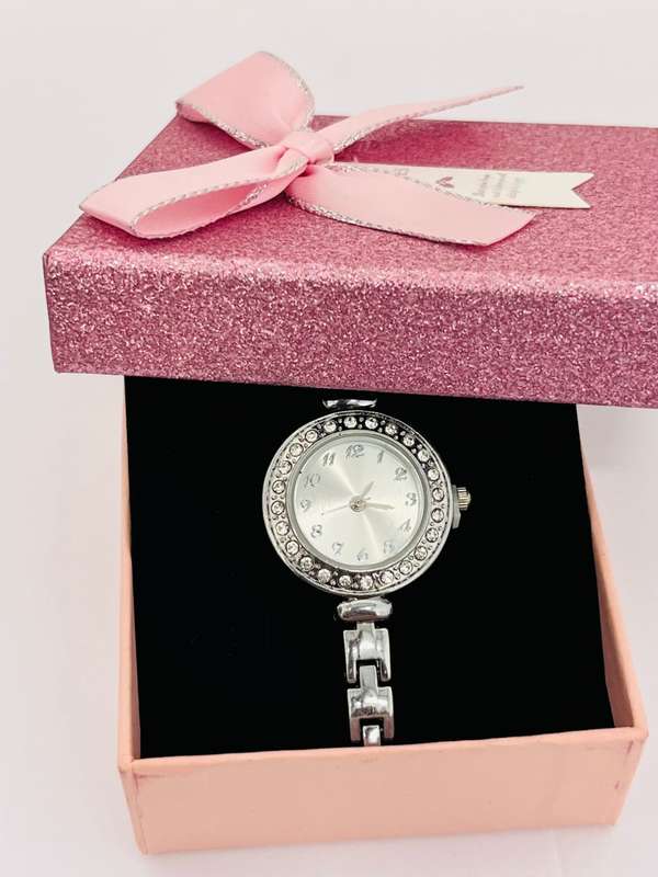 Womens stainless steel analog watch