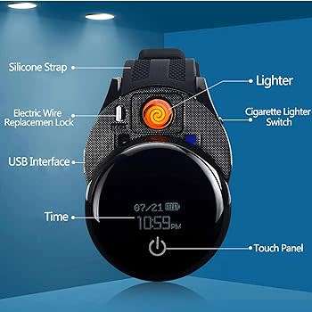 Multifunctional Cigarette Lighter Rechargeable digital touch Sports Watch