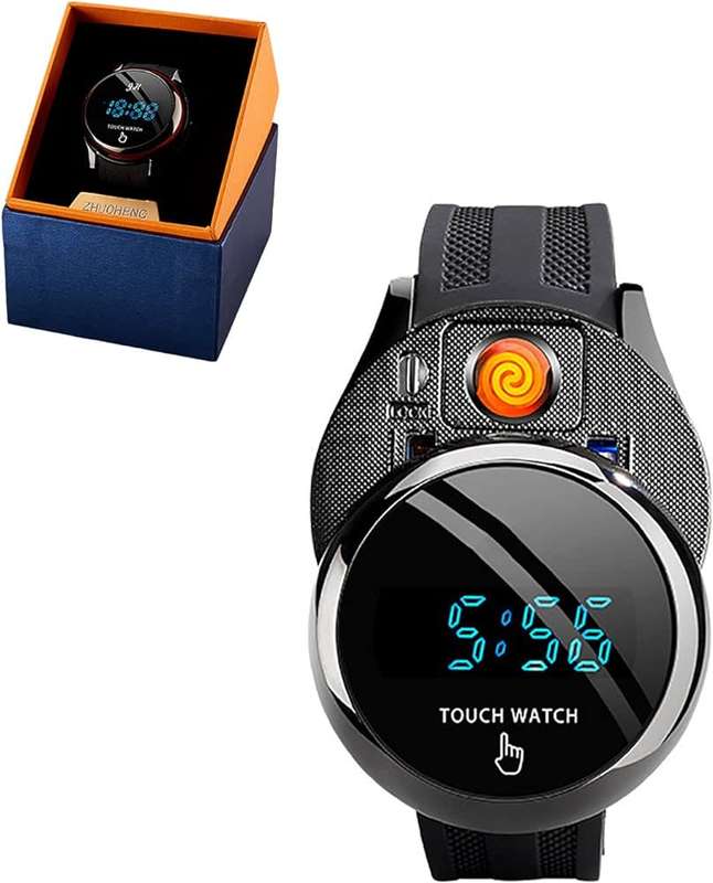 Multifunctional Cigarette Lighter Rechargeable digital touch Sports Watch