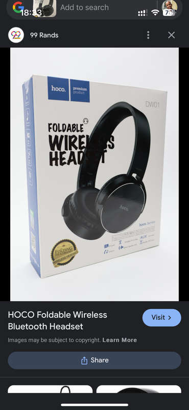 HOCO Foldable Wireless Bluetooth Headset