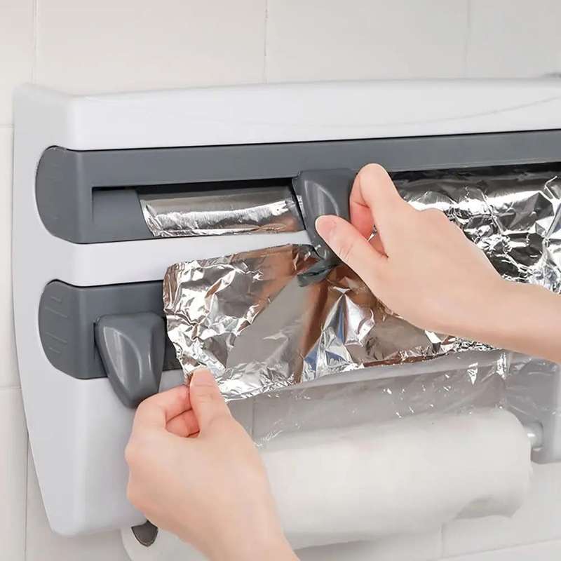 Creative kitchen shelf organiser cling film station