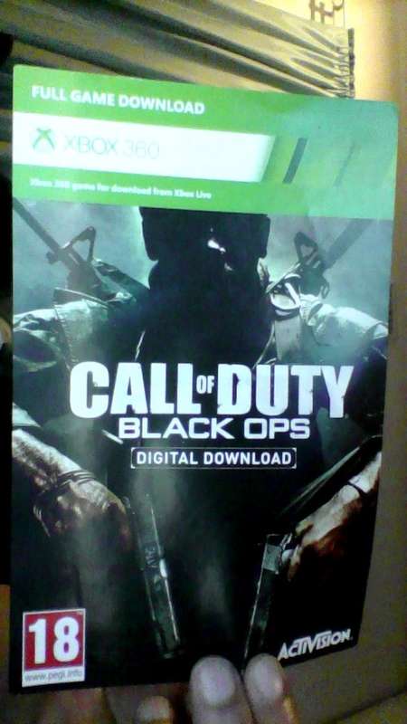CALL OF DUTY BLACK OPS  DOWNLOAD TOKEN XBOX 360
