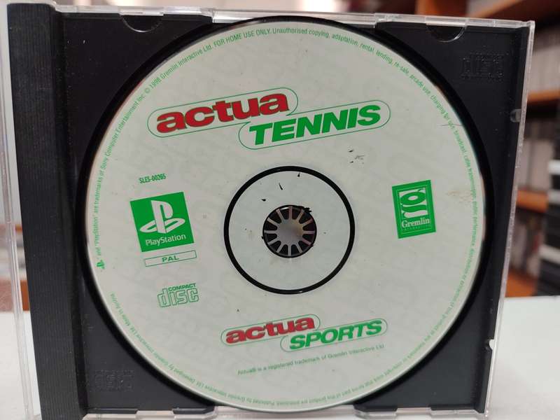 Actua Tennis PlayStation PS One disc only