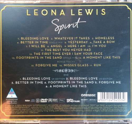 LEONA LEWIS - SPIRIT (CD AND DVD)