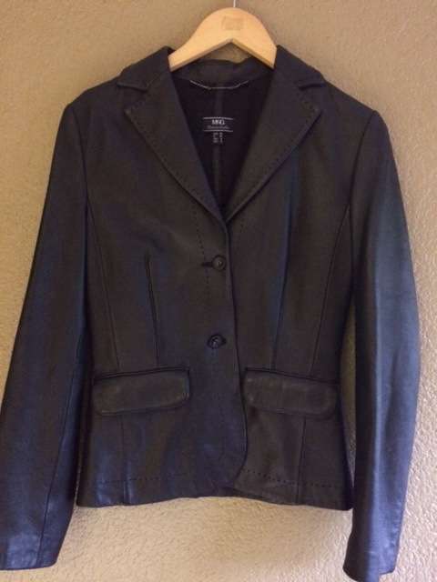 GENUINE LEATHER JACKET - BLACK - LEATHER - LADIES JACKETS - CLOTHING - SIZE SMALL