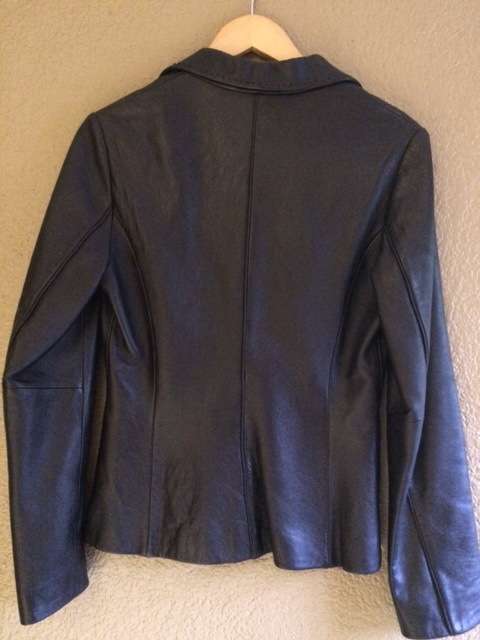 GENUINE LEATHER JACKET - BLACK - LEATHER - LADIES JACKETS - CLOTHING - SIZE SMALL