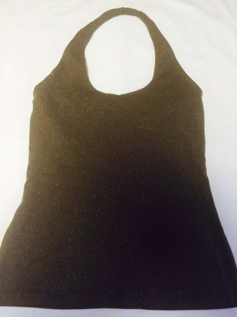 HALTER-NECK TOP - BROWN WITH SPARKLE