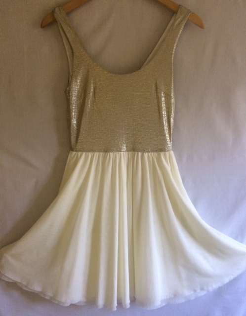 CREAM AND GOLD DRESS - TEENAGE GIRL by Forever New - SIZE 30 (6) - DRESSES - GIRLS