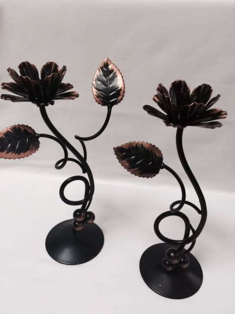 CANDLE HOLDERS - WROUGHT IRON - 2 PIECE - DECOR - HOME DECOR