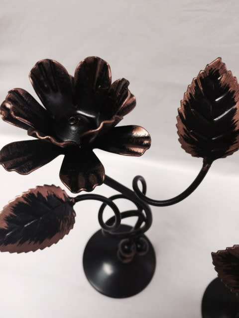 CANDLE HOLDERS - WROUGHT IRON - 2 PIECE - DECOR - HOME DECOR