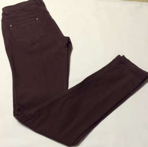 DENIM LOOK - MAROON - SKINNY - SIZE 32 - LADIES PANTS - LADIES - CLOTHING