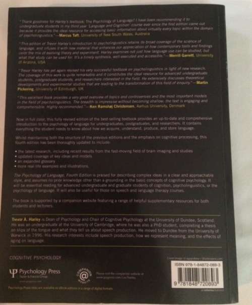 THE PSYCHOLOGY OF LANGUAGE FROM DATA TO THEORY by Trevor A. Harley - EDUCATIONAL BOOKS - BOOKS