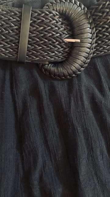 MAXI SKIRT - BLACK - WITH BELT - SIZE 8 - LADIES
