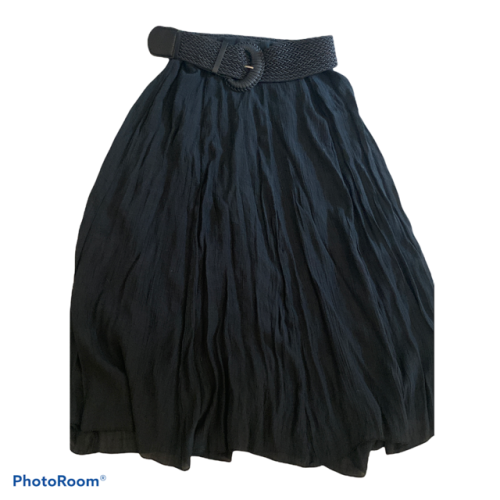 MAXI SKIRT - BLACK - WITH BELT - SIZE 8 - LADIES