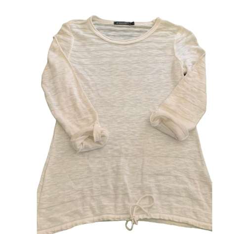 DRAWSTRING TOP - CREAM - LADIES - SIZE MEDIUM
