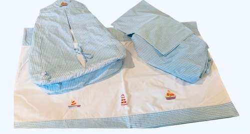 LINEN - BABY LINEN - DUVET COVER - NAPPY HOLDER - PILLOW CASE - FITTED SHEET - BABY COT - 4 PIECE