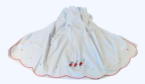LINEN - BABY - FLAT SHEET - EMBROIDED FLAT SHEET - BABY COT - LADYBUG FLAT SHEET FOR BABY