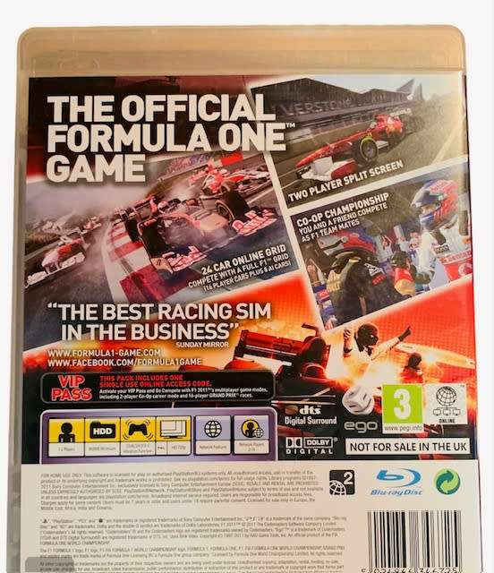 F1 2011 PS3 - FORMULA 1 - GAMING - PRE-OWNED - GAMES