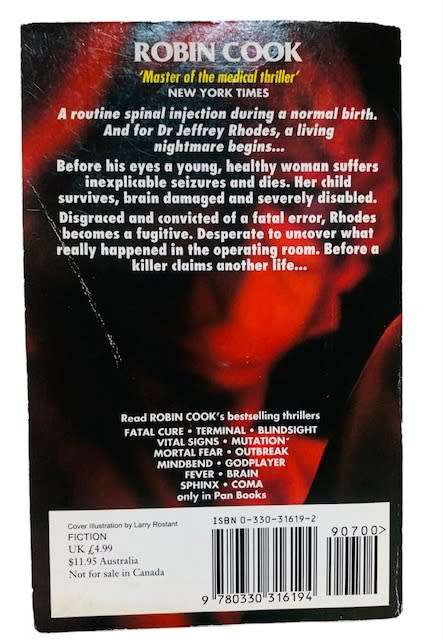 HARMFUL INTENT - ROBIN COOK - FICTION - PAPERBACK