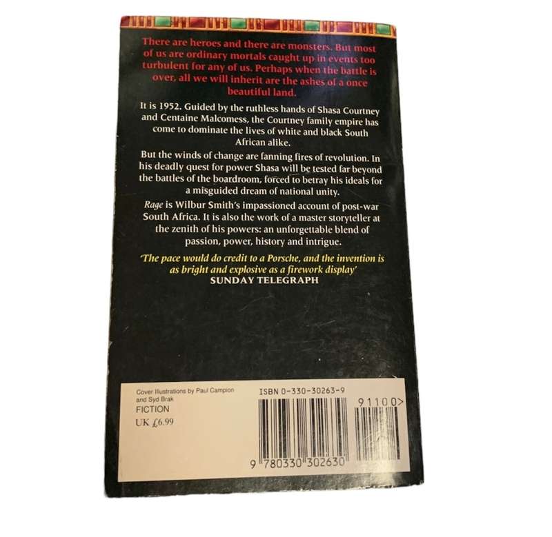 WILBUR SMITH - RAGE - THE SUNBIRD - 2 BOOKS FOR ONLY R95.00