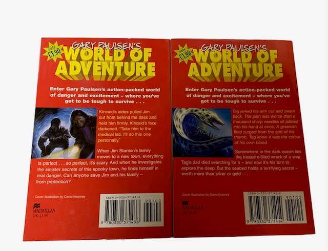 WORLD OF ADVENTURE - GARY PAULSEN`S - PAPERBACK BOOKS - 2 BOOKS