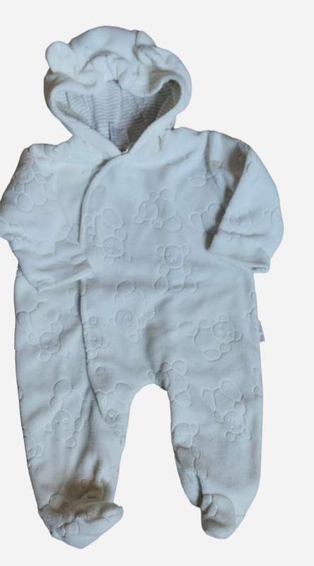 BABYGROW - BABY - FLEECE BABYGROW - AGE 3/6 MONTHS - CREAM COLOUR