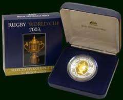 *** LIMITED EDITION *** 2003 RUGBY WORLD CUP $5 PROOF COIN ***