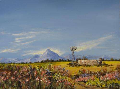 ''A BURST OF COLOUR'' original,signed,acrylic on canvas by Aletta Knox 450x590