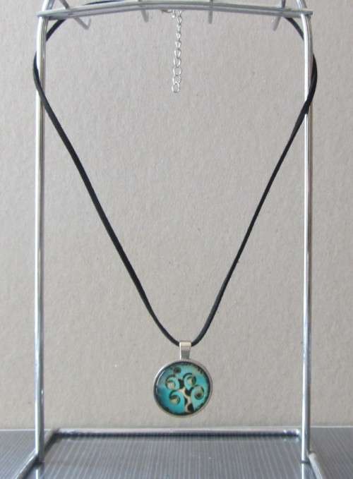 Black leather necklace