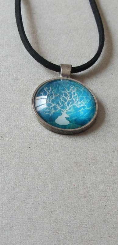 Black leather necklace