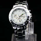 White Face Mens Dress Watch Stainless Steel