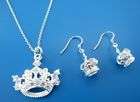 925silver Pendant necklace&Earrings Set+BOX