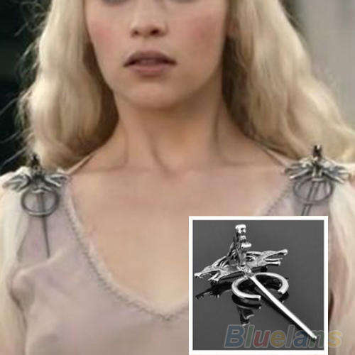 Game of Thrones Daenerys Targaryen Silver Brooch Pin