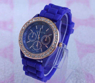 NEW!! Fashion GENEVA Unisex Silicon Jelly Quartz Sport Watch