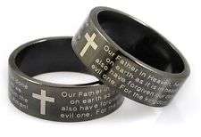 Black English prayer ring size 22