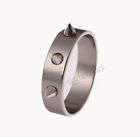 Silver Plated Stainless Steel spike Ring size 21