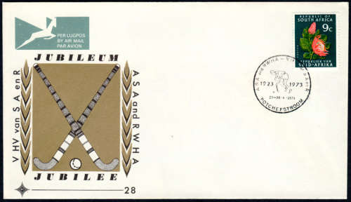 FDC no 28. SA Hockey (23 Jun 1973)