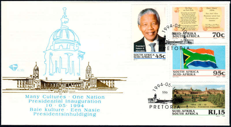 FDC 6.3b Inauguration of Nelson Mandela as President. (10/05/1994)