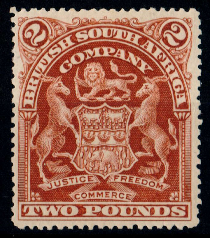 BSAC. 1908 Definitive Issue. 2 Pound Brown. Mint with slight hinge remains. SACC 85