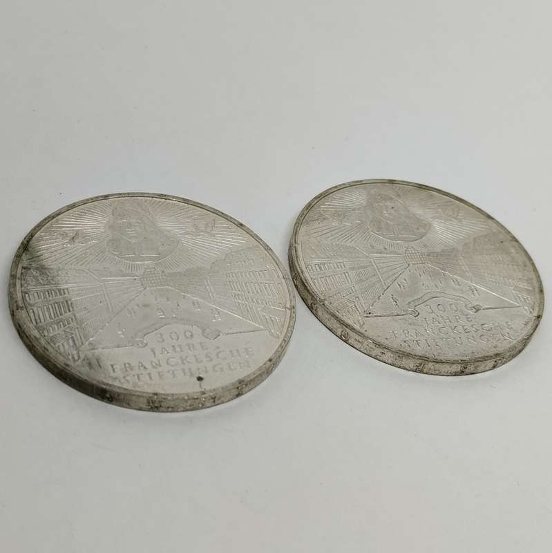 Set of 2 1998 300 Jahre (10 Mark) Coins #C0001