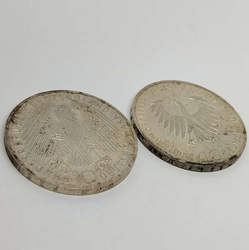 1988 and 1989 10 Mark German Coins #C0002