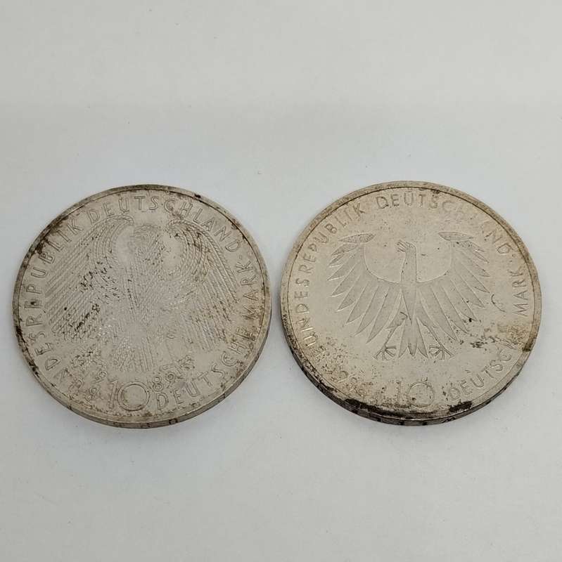 1988 and 1989 10 Mark German Coins #C0002
