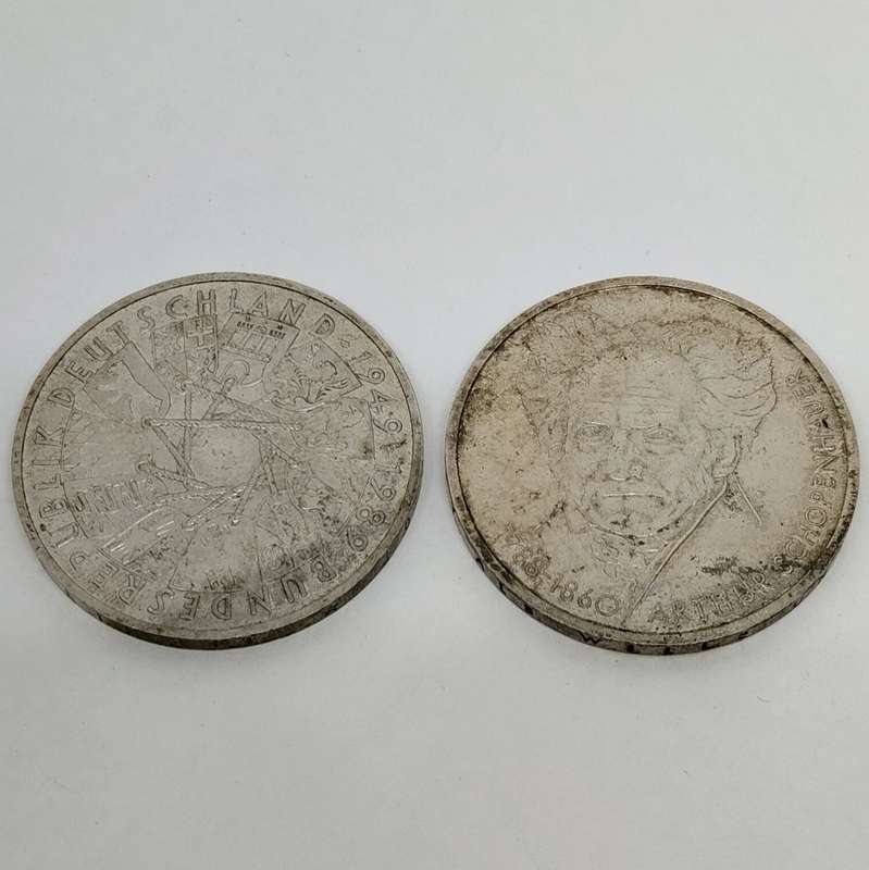 1988 and 1989 10 Mark German Coins #C0002