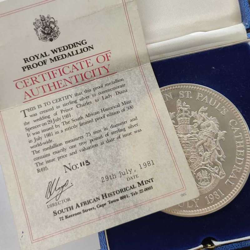 1 Troy Pound 1981 Royal Wedding Proof Medallion #M0003