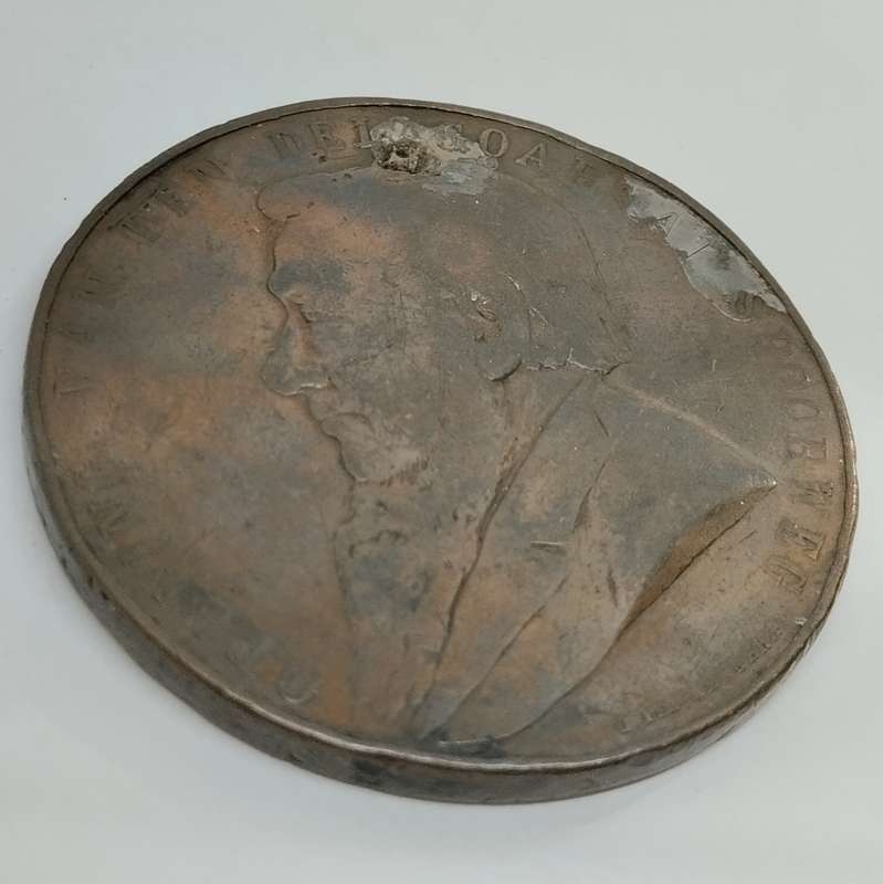 1895 Paul Kruger ZAR Delagoa Bay Railway Opening Medallion (Holed) #M0007