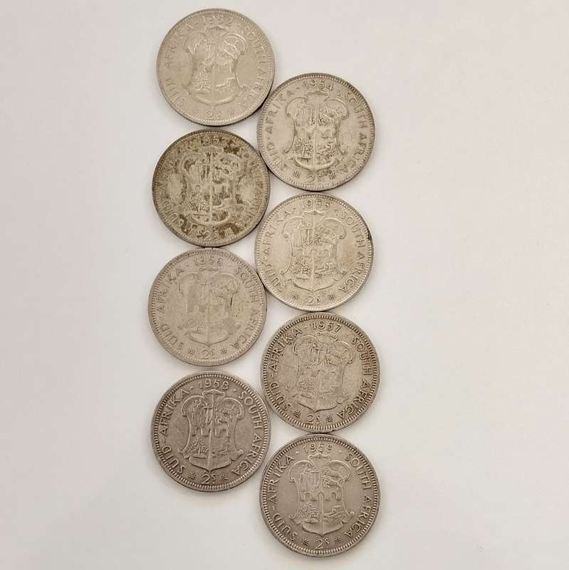 Set 1952 - 1959 2 Shilling (8 Coins) #C0015